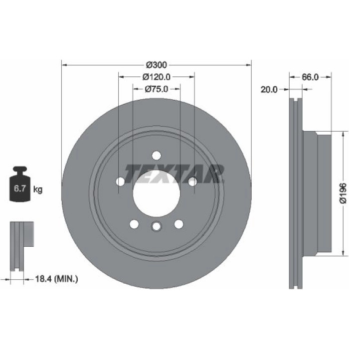 Textar 92154903 Bremsscheibe PRO Textar 92154903 Bremsscheibe PRO