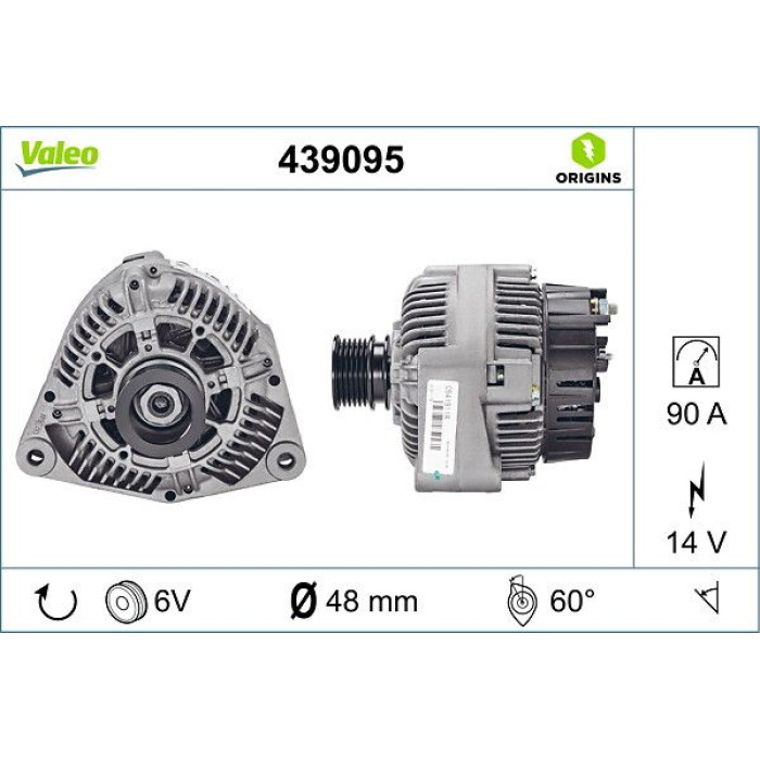 Valeo 439095 Generator ORIGINS - NEW O.E. TECHNOLOGIE Valeo 439095 Generator ORIGINS - NEW O.E. TECHNOLOGIE