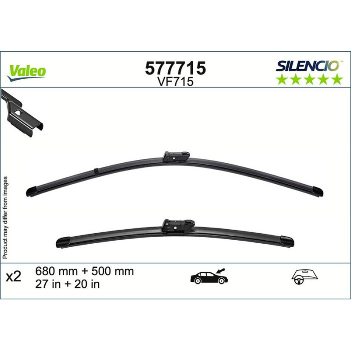 Valeo 577715 Wischblatt SILENCIO FLAT BLADE SET Valeo 577715 Wischblatt SILENCIO FLAT BLADE SET