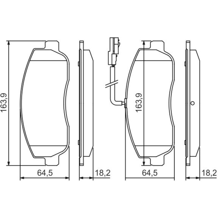BOSCH 0 986 494 498 Bremsbelagsatz, Scheibenbremse