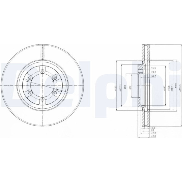 Delphi BG4133 Bremsscheibe Delphi BG4133 Bremsscheibe