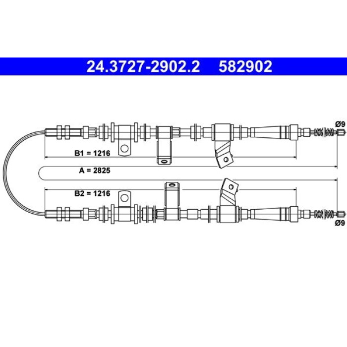 ATE 24.3727-2902.2 Seilzug, Feststellbremse ATE 24.3727-2902.2 Seilzug, Feststellbremse