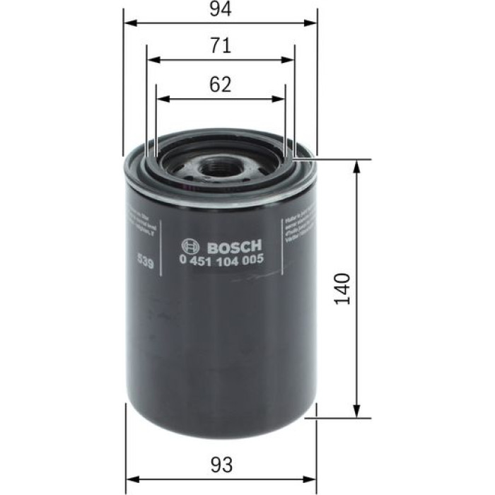 BOSCH 0 451 104 005 Ölfilter BOSCH 0 451 104 005 Ölfilter