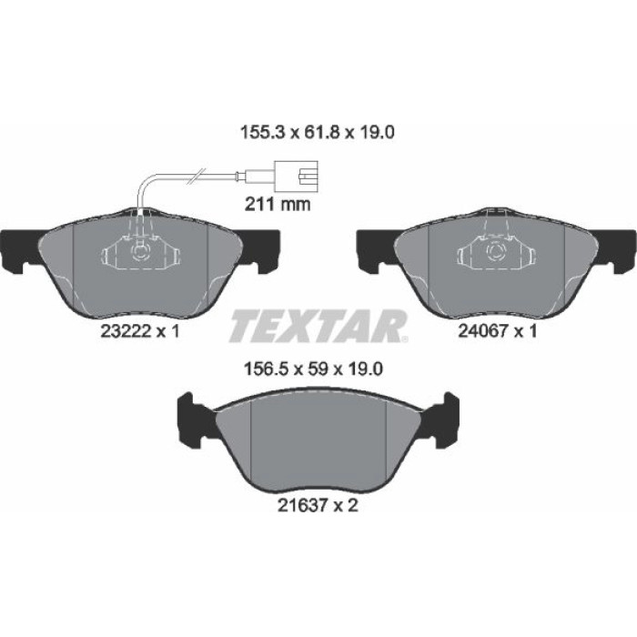Textar 2322201 Bremsbelagsatz, Scheibenbremse Q+ Textar 2322201 Bremsbelagsatz, Scheibenbremse Q+