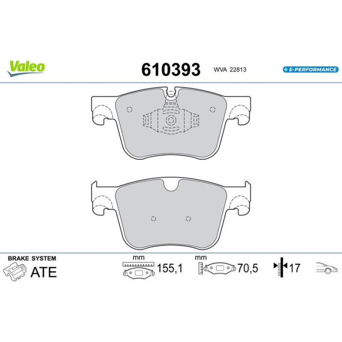 Valeo 610393 Bremsbelagsatz, Scheibenbremse E-PERFORMANCE Valeo 610393 Bremsbelagsatz, Scheibenbremse E-PERFORMANCE