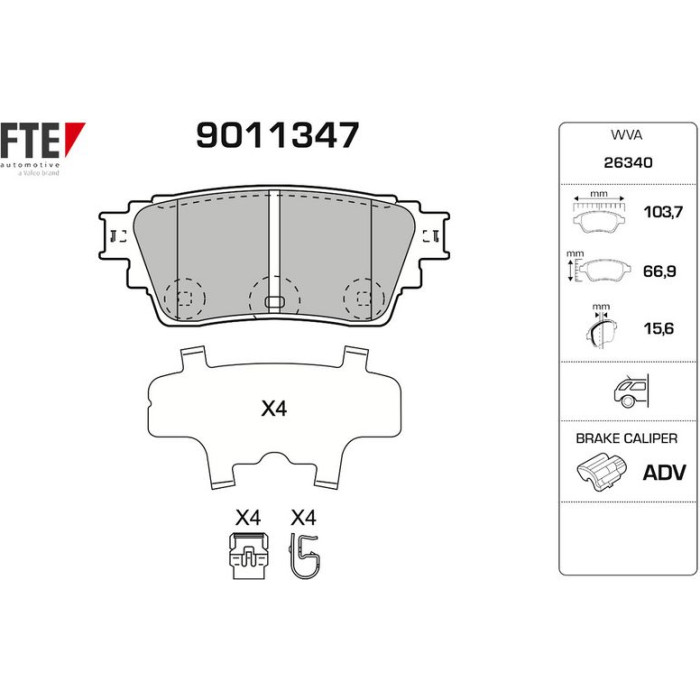 FTE 9011347 Bremsbelagsatz, Scheibenbremse FTE 9011347 Bremsbelagsatz, Scheibenbremse