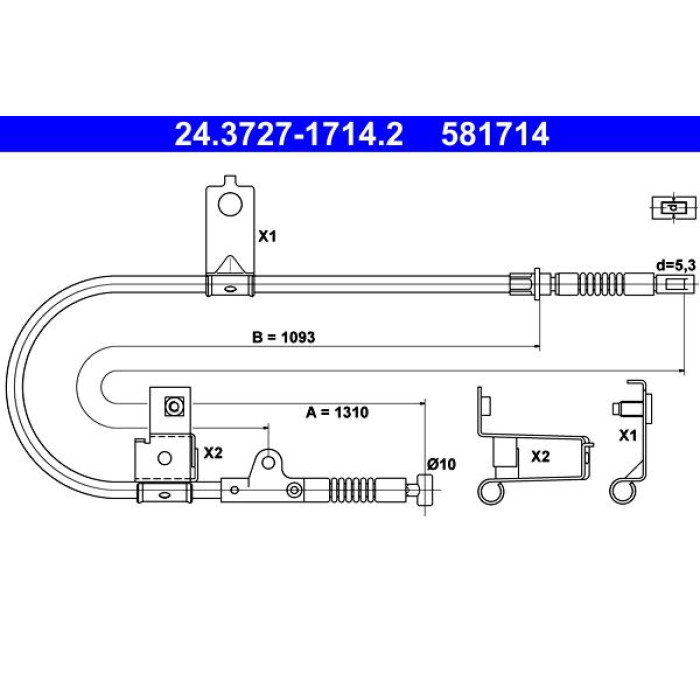 ATE 24.3727-1714.2 Seilzug, Feststellbremse