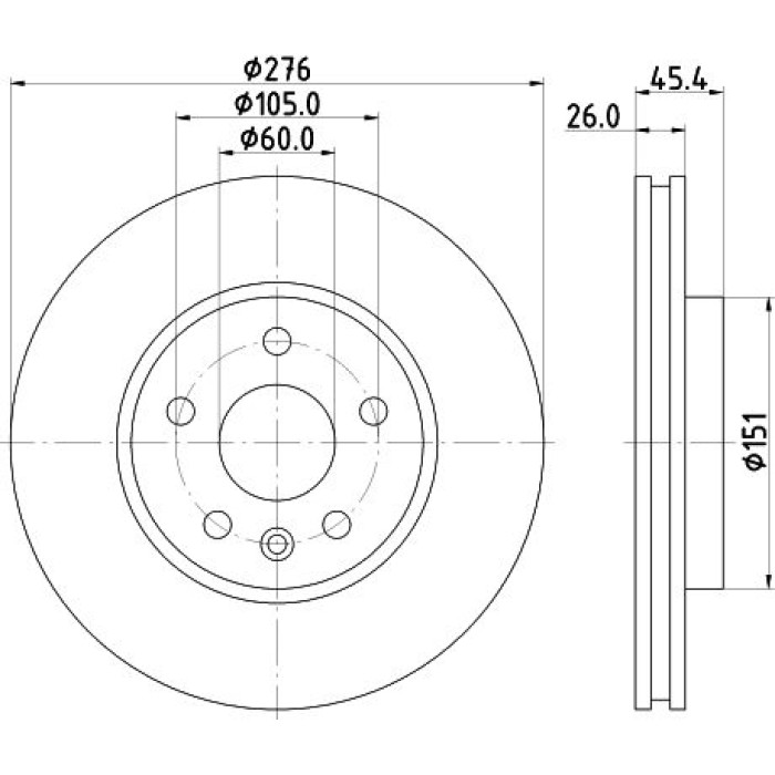 Hella 8DD 355 122-841 Bremsscheibe PRO
