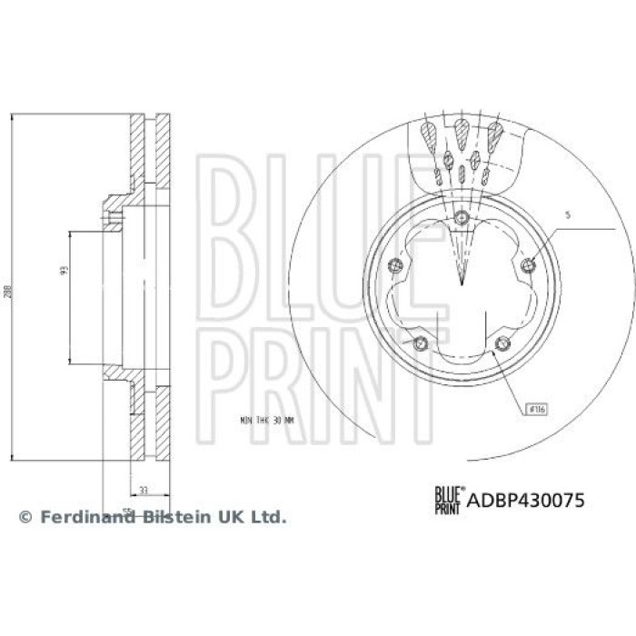 Blue Print ADBP430075 Bremsscheibe