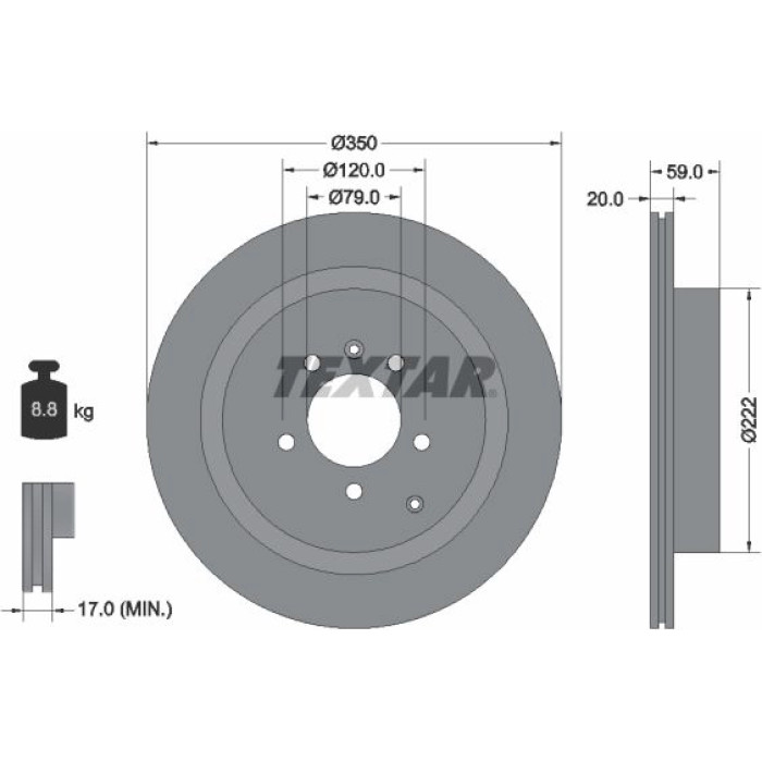 Textar 92147703 Bremsscheibe PRO Textar 92147703 Bremsscheibe PRO