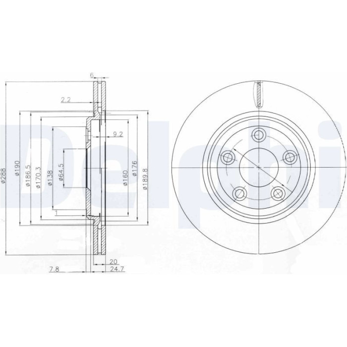 Delphi BG3512 Bremsscheibe Delphi BG3512 Bremsscheibe