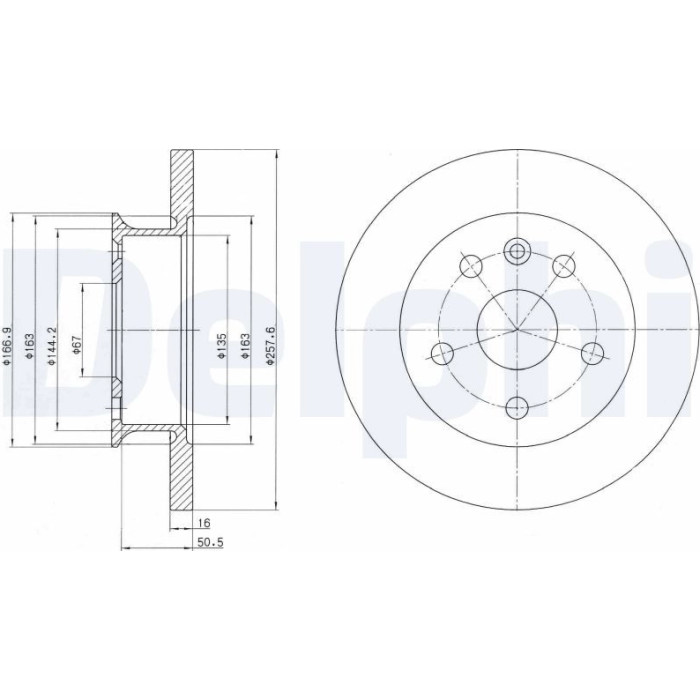 Delphi BG2602 Bremsscheibe Delphi BG2602 Bremsscheibe