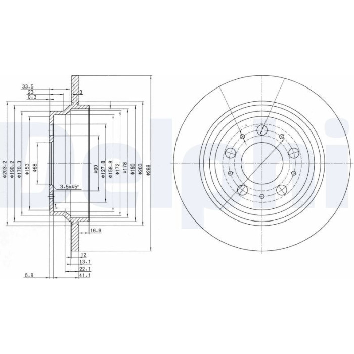Delphi BG3515C Bremsscheibe