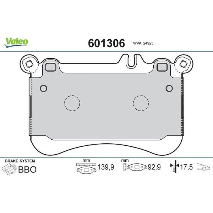 Valeo 601306 Bremsbelagsatz, Scheibenbremse Valeo 601306 Bremsbelagsatz, Scheibenbremse