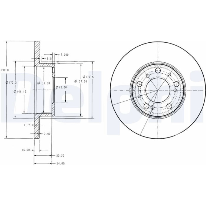 Delphi BG2257 Bremsscheibe Delphi BG2257 Bremsscheibe