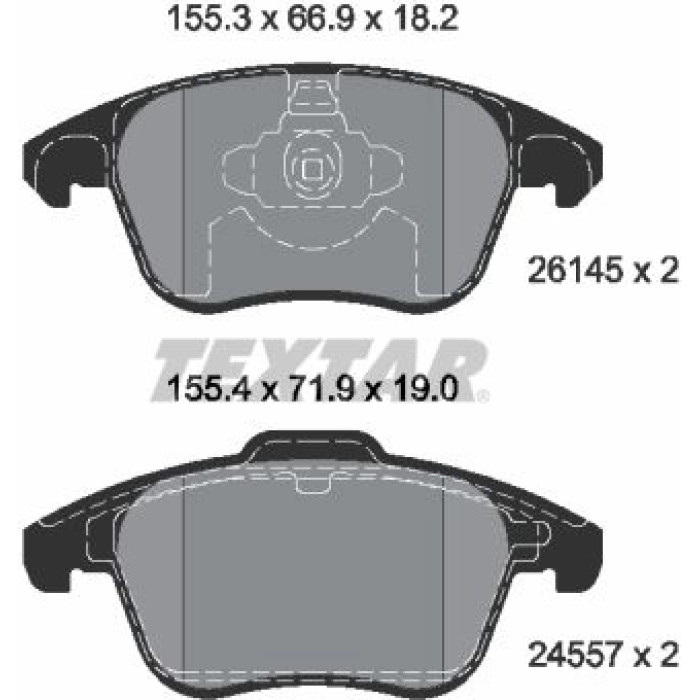 Textar 2614501 Bremsbelagsatz, Scheibenbremse Textar 2614501 Bremsbelagsatz, Scheibenbremse