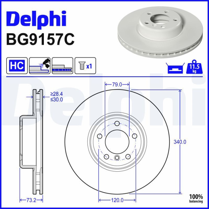 Delphi BG9157C Bremsscheibe Delphi BG9157C Bremsscheibe