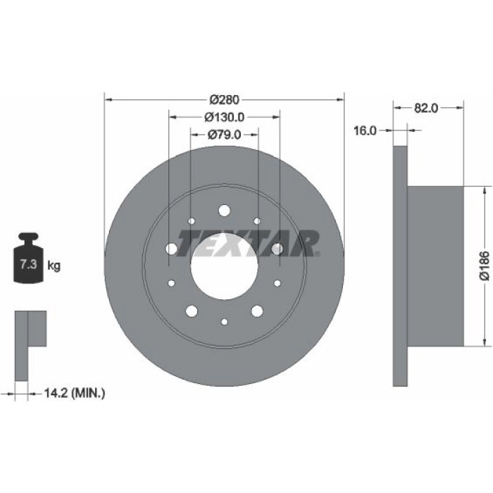 Textar 92116203 Bremsscheibe PRO Textar 92116203 Bremsscheibe PRO