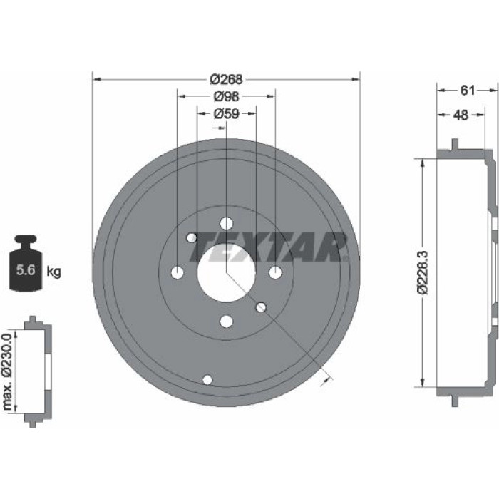 Textar 94034000 Bremstrommel Textar 94034000 Bremstrommel