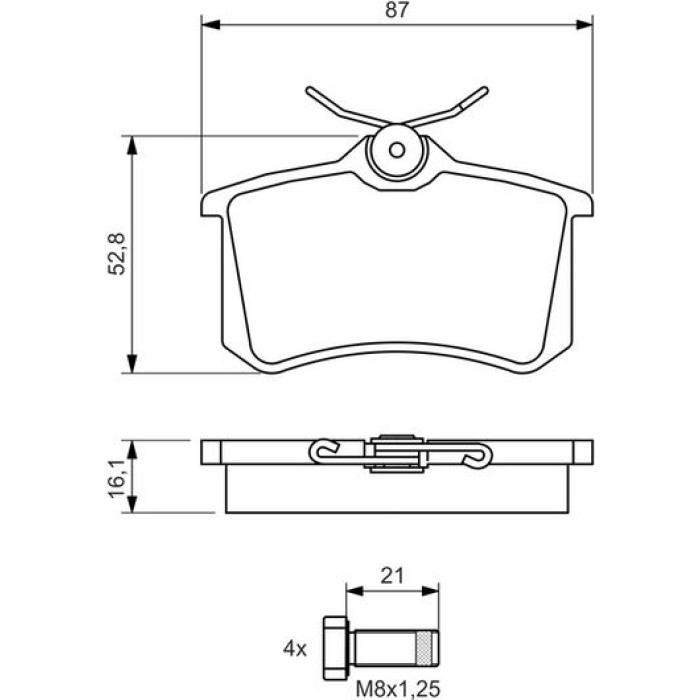 BOSCH 0 986 494 399 Bremsbelagsatz, Scheibenbremse