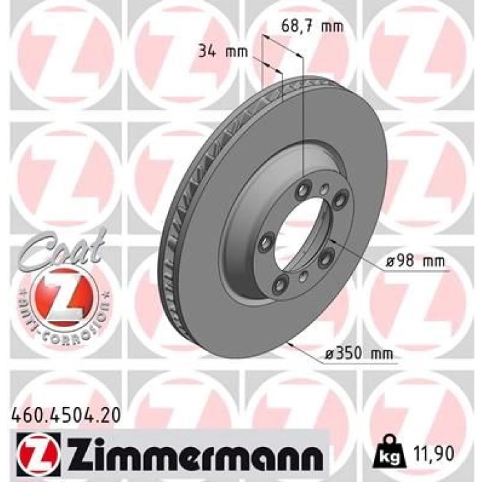 Zimmermann 460.4504.20 Bremsscheibe Coat Z Zimmermann 460.4504.20 Bremsscheibe Coat Z