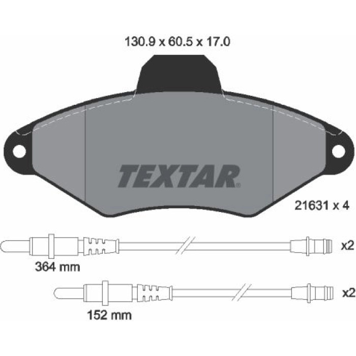 Textar 2163102 Bremsbelagsatz, Scheibenbremse Textar 2163102 Bremsbelagsatz, Scheibenbremse