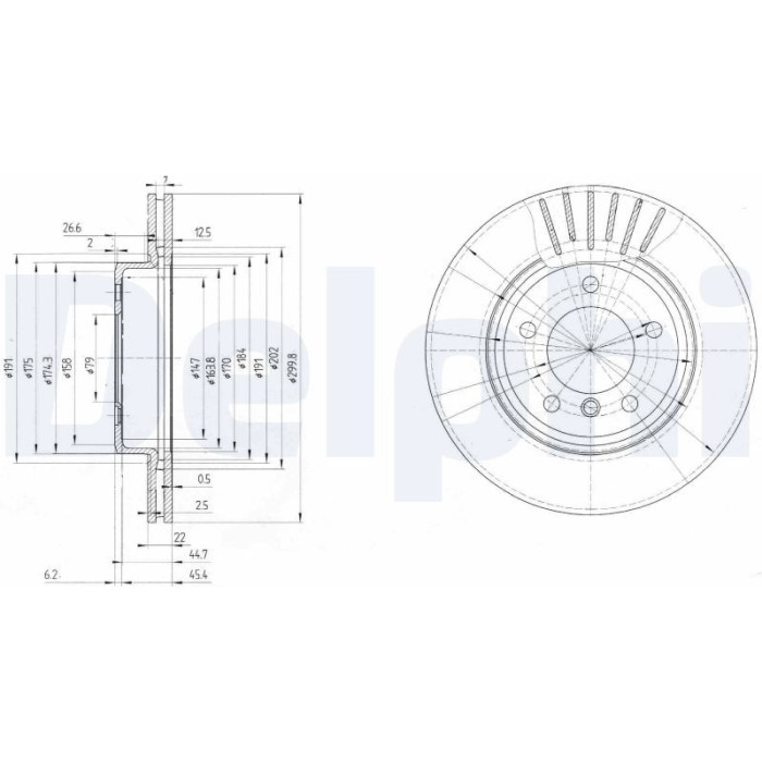 Delphi BG3527C Bremsscheibe Delphi BG3527C Bremsscheibe