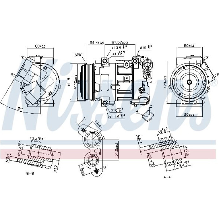 Nissens 890324 Kompressor, Klimaanlage FIRST FIT