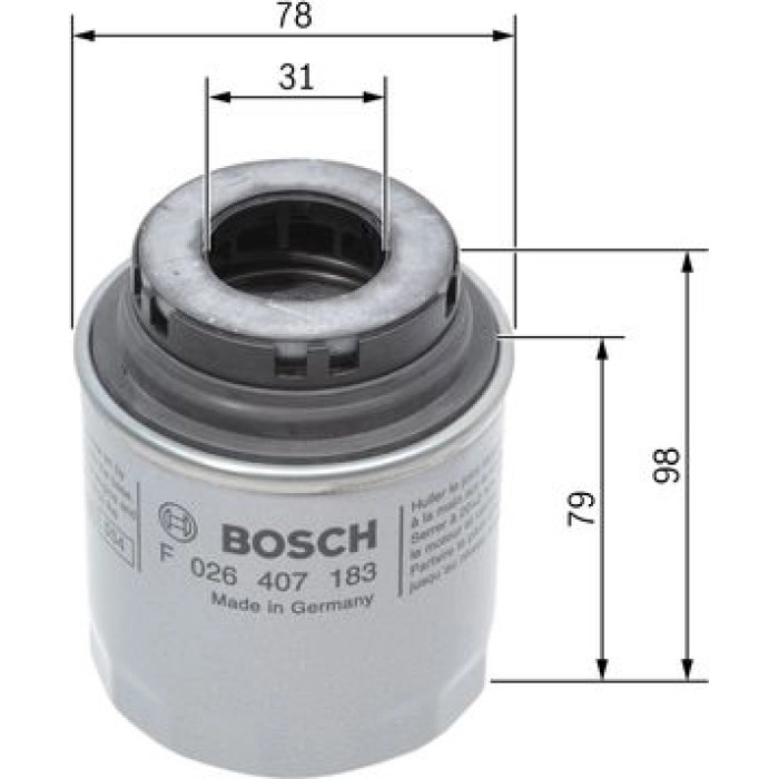 BOSCH F 026 407 183 Ölfilter BOSCH F 026 407 183 Ölfilter