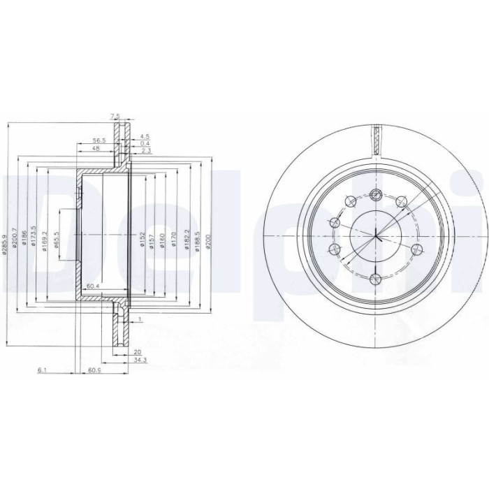 Delphi BG4043 Bremsscheibe