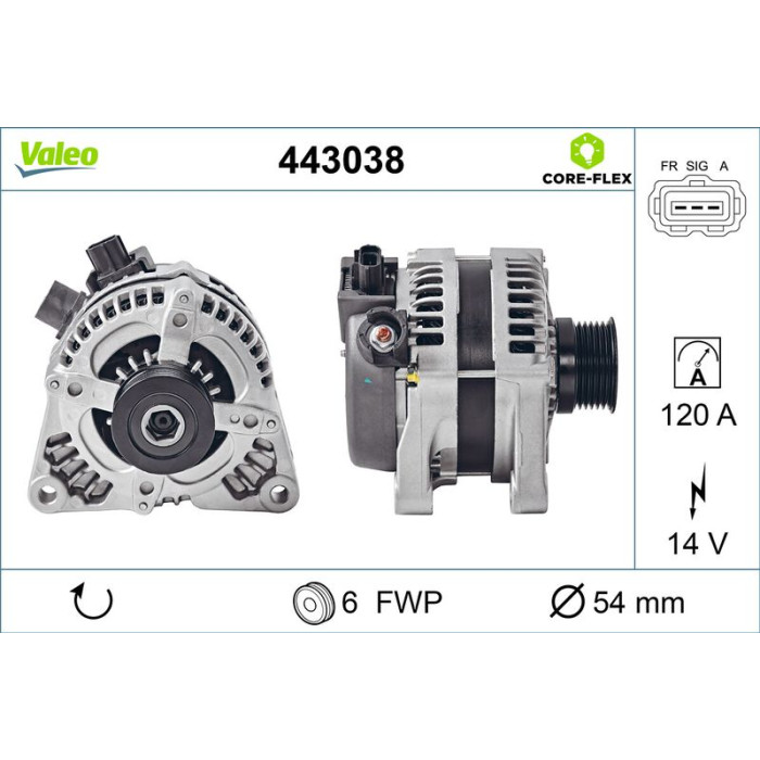 Valeo 443038 Generator CORE-FLEX Valeo 443038 Generator CORE-FLEX