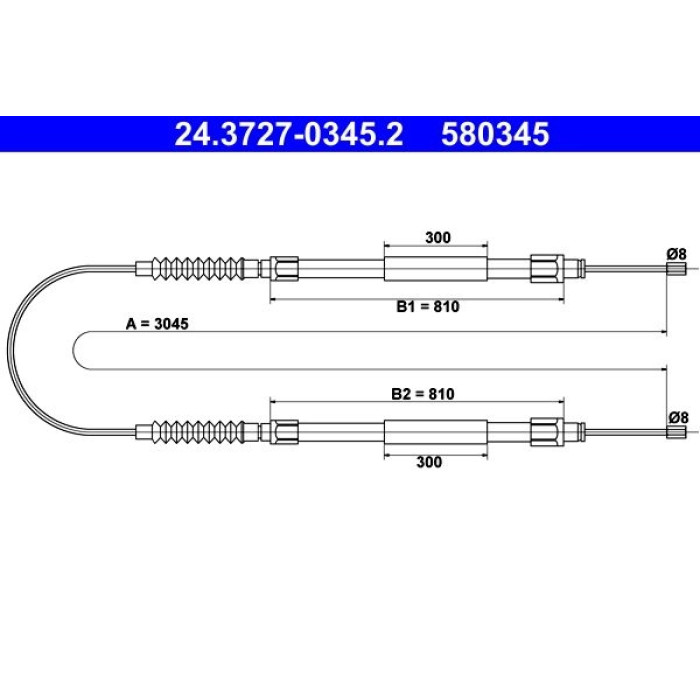 ATE 24.3727-0345.2 Seilzug, Feststellbremse ATE 24.3727-0345.2 Seilzug, Feststellbremse
