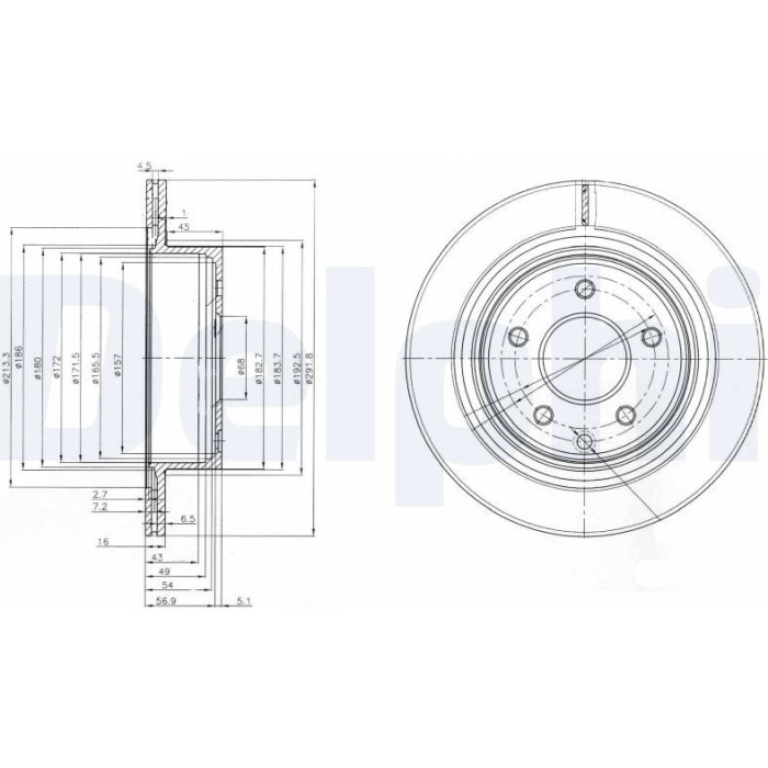 Delphi BG3765 Bremsscheibe Delphi BG3765 Bremsscheibe
