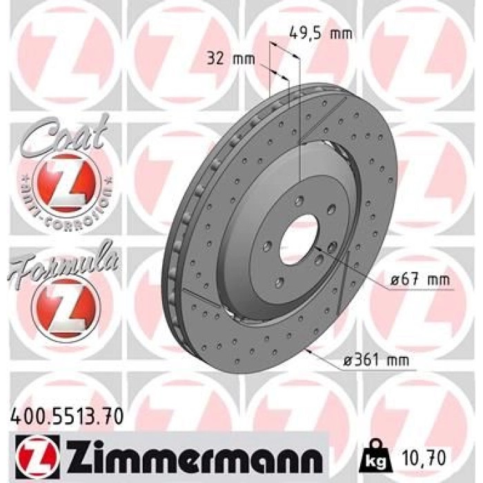 Zimmermann 400.5513.70 Bremsscheibe Formula Z Zimmermann 400.5513.70 Bremsscheibe Formula Z