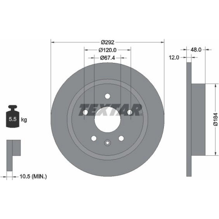 Textar 92222903 Bremsscheibe PRO Textar 92222903 Bremsscheibe PRO