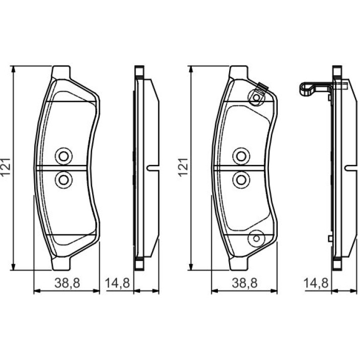 BOSCH 0 986 495 168 Bremsbelagsatz, Scheibenbremse