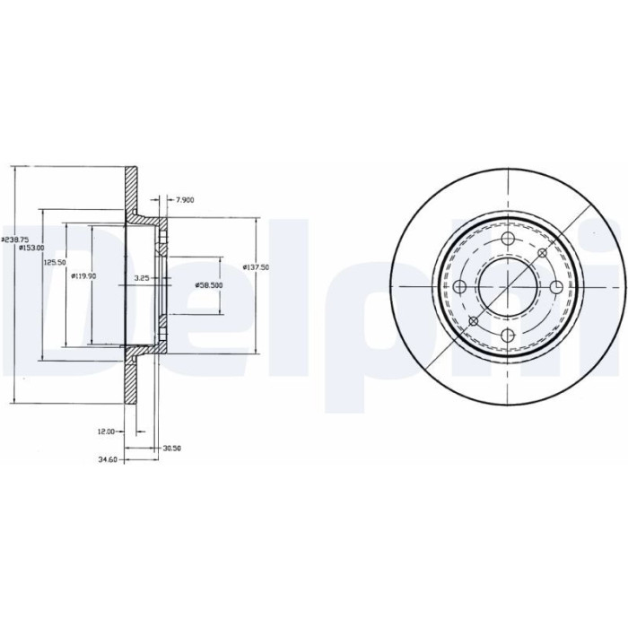 Delphi BG2466 Bremsscheibe Delphi BG2466 Bremsscheibe