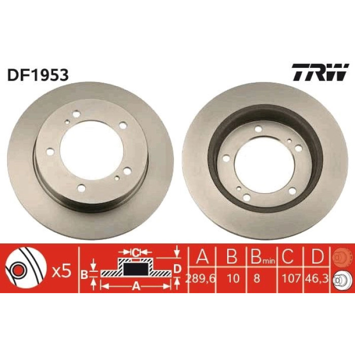 TRW DF1953 Bremsscheibe TRW DF1953 Bremsscheibe