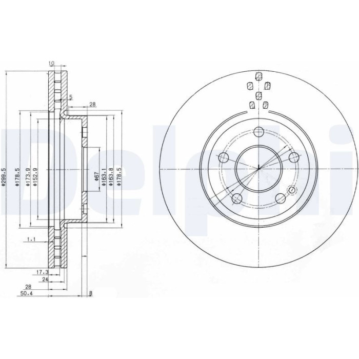 Delphi BG3838C Bremsscheibe Delphi BG3838C Bremsscheibe