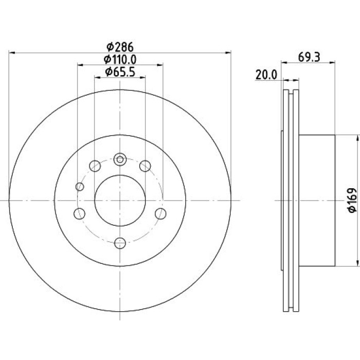 Hella 8DD 355 112-491 Bremsscheibe Hella 8DD 355 112-491 Bremsscheibe