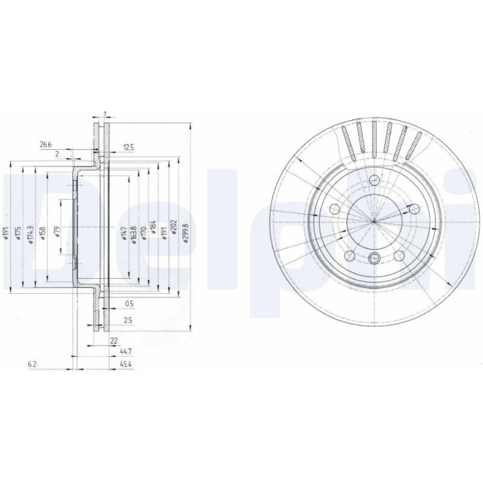 Delphi BG3527 Bremsscheibe