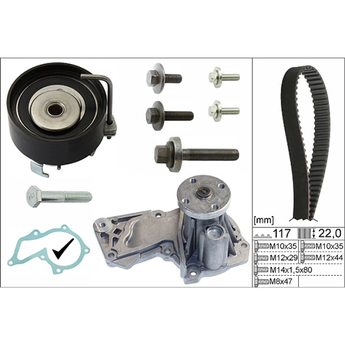 INA 530 0495 30 Wasserpumpe + Zahnriemensatz