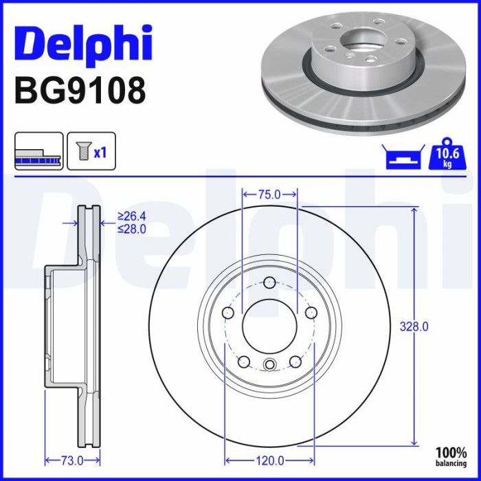 Delphi BG9108 Bremsscheibe