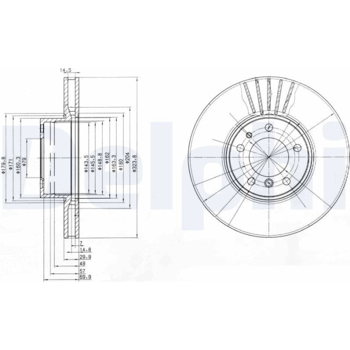 Delphi BG670 Bremsscheibe Delphi BG670 Bremsscheibe
