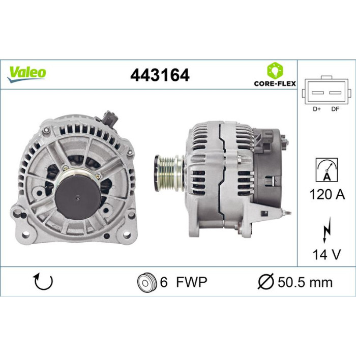 Valeo 443164 Generator CORE-FLEX Valeo 443164 Generator CORE-FLEX