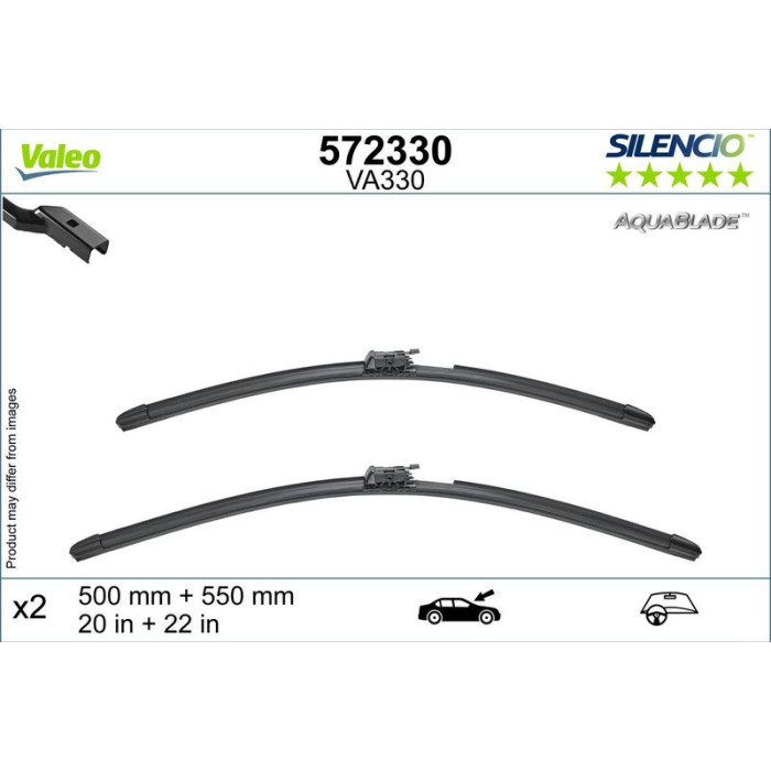 Valeo 572330 Wischblatt SILENCIO AQUABLADE SET Valeo 572330 Wischblatt SILENCIO AQUABLADE SET