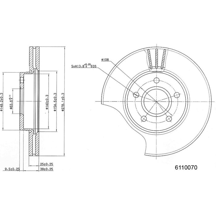 Metzger 6110070 Bremsscheibe