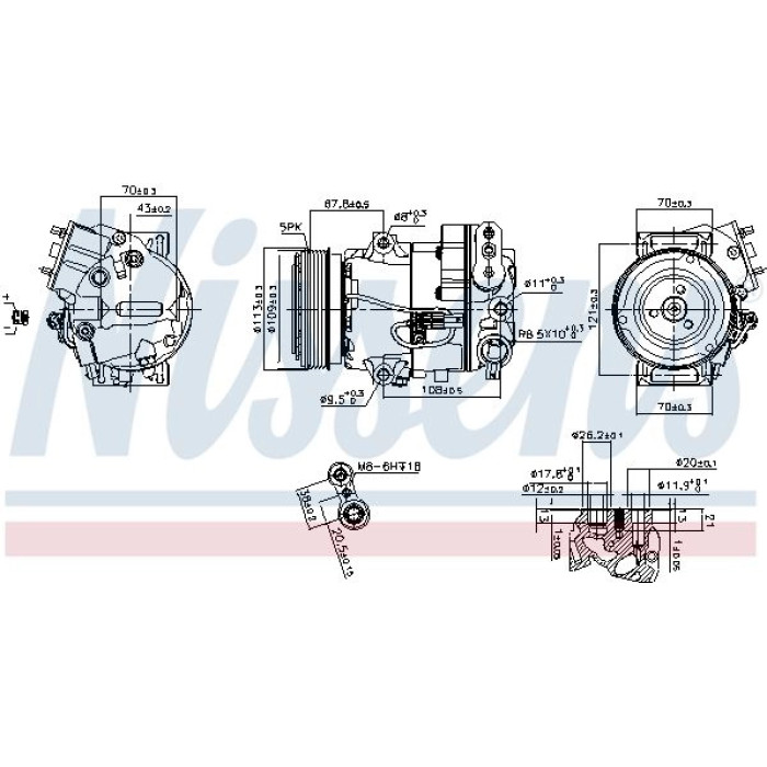 Nissens 890266 Kompressor, Klimaanlage FIRST FIT