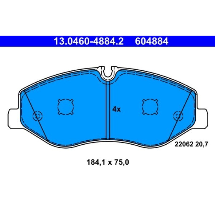 ATE 13.0460-4884.2 Bremsbelagsatz, Scheibenbremse ATE 13.0460-4884.2 Bremsbelagsatz, Scheibenbremse