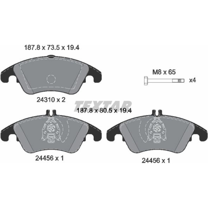 Textar 2431081 Bremsbelagsatz, Scheibenbremse epad